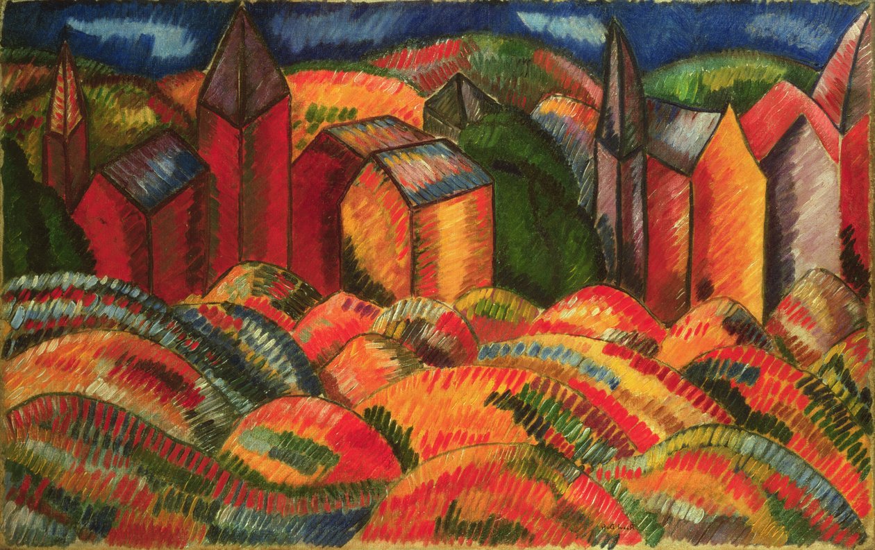 De röda husen i Sainte-Adresse av Raoul Dufy