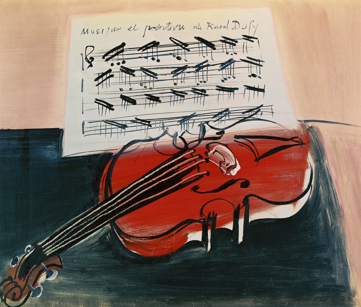 Den röda violinen, ca 1948 (olja på duk) av Raoul Dufy