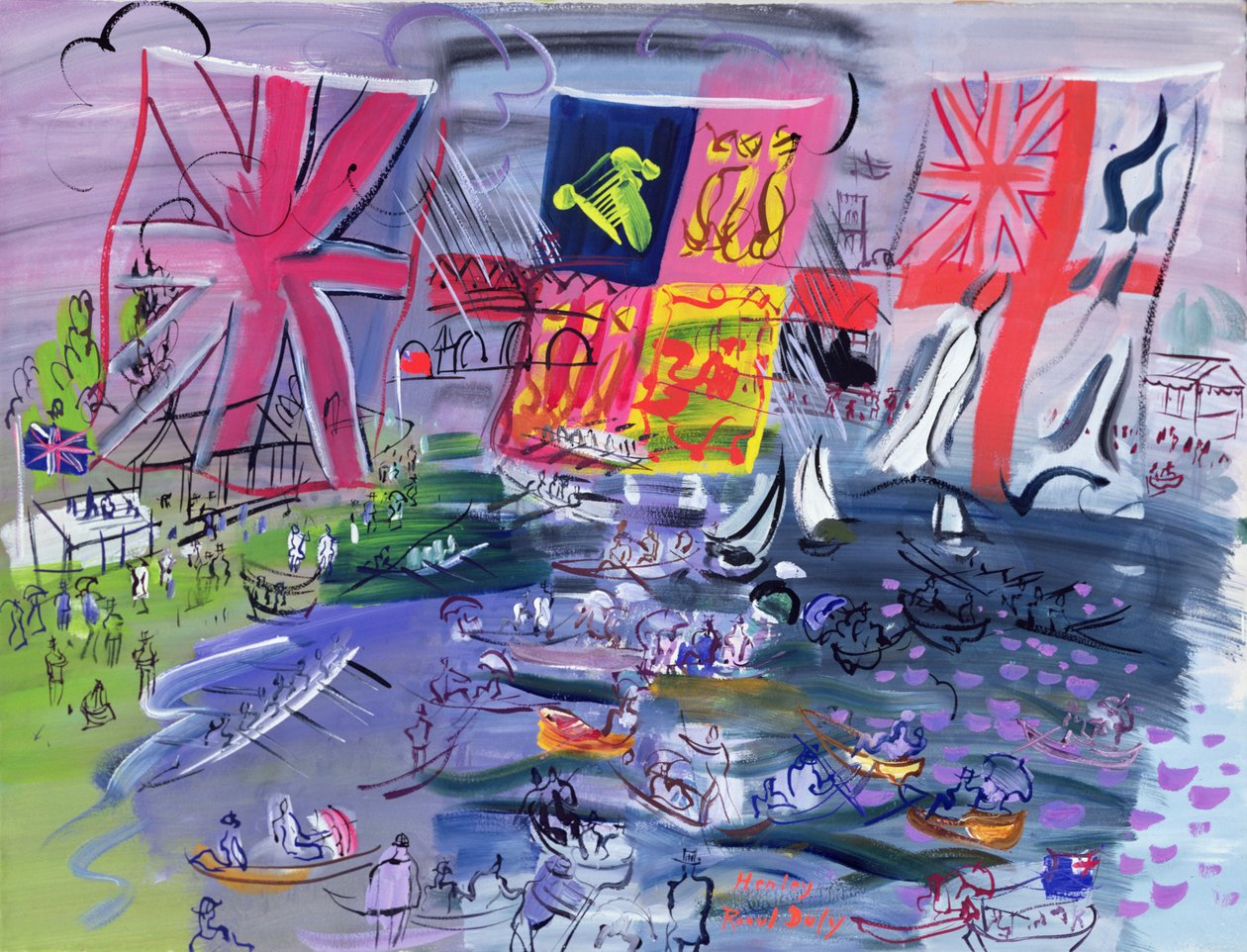 Regattan vid Henley, ca 1933 (gouache) av Raoul Dufy
