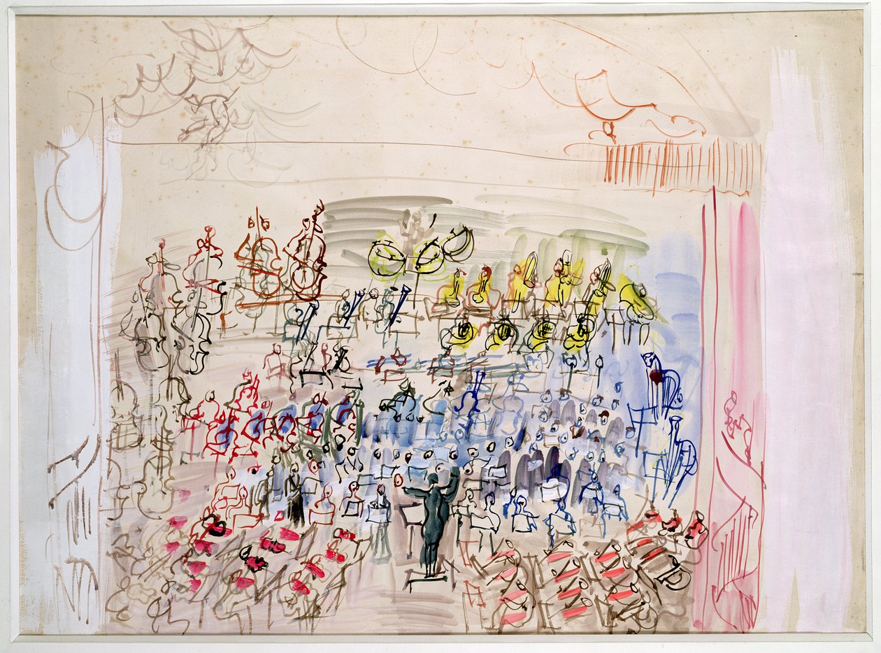 The Symphony Orchestra (akvarell på papper) av Raoul Dufy