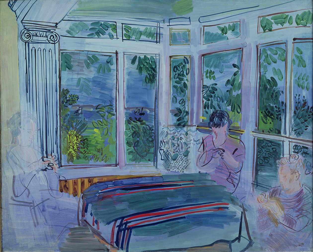 The Veranda at Villerville (olja på duk) av Raoul Dufy