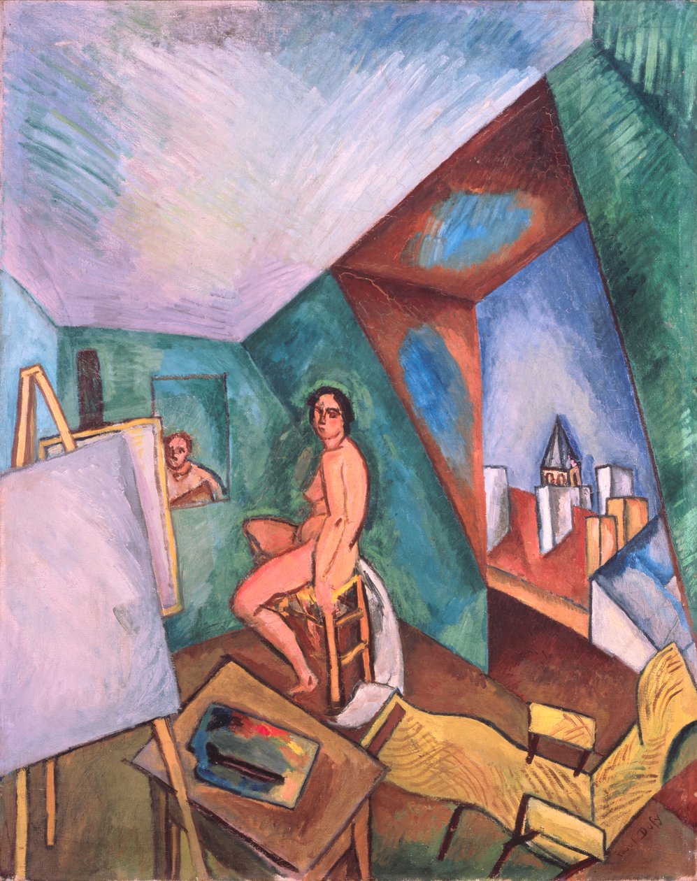 Konstnärens ateljé (olja på duk) av Raoul Dufy