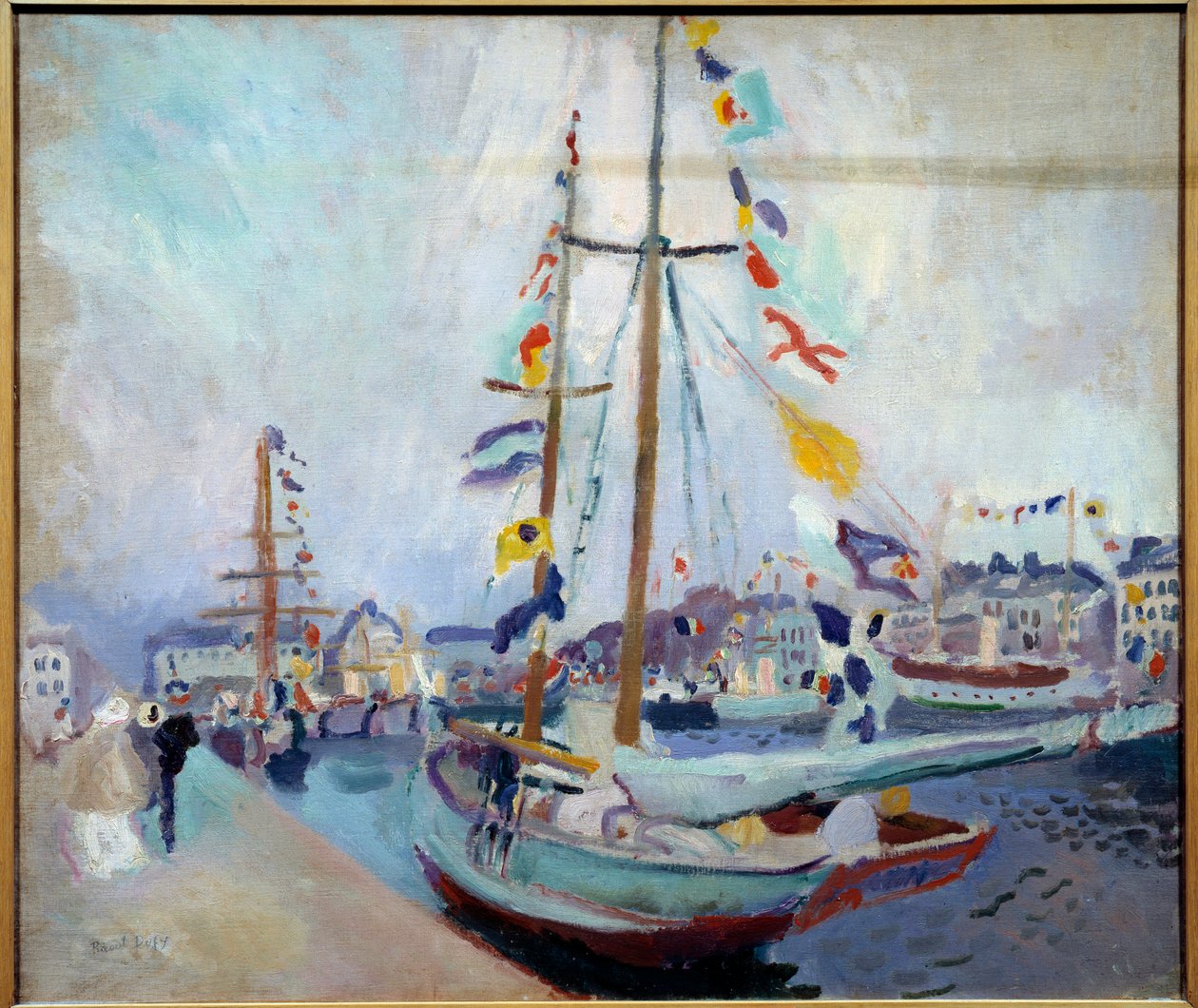 Den flaggade båten i Le Havre av Raoul Dufy