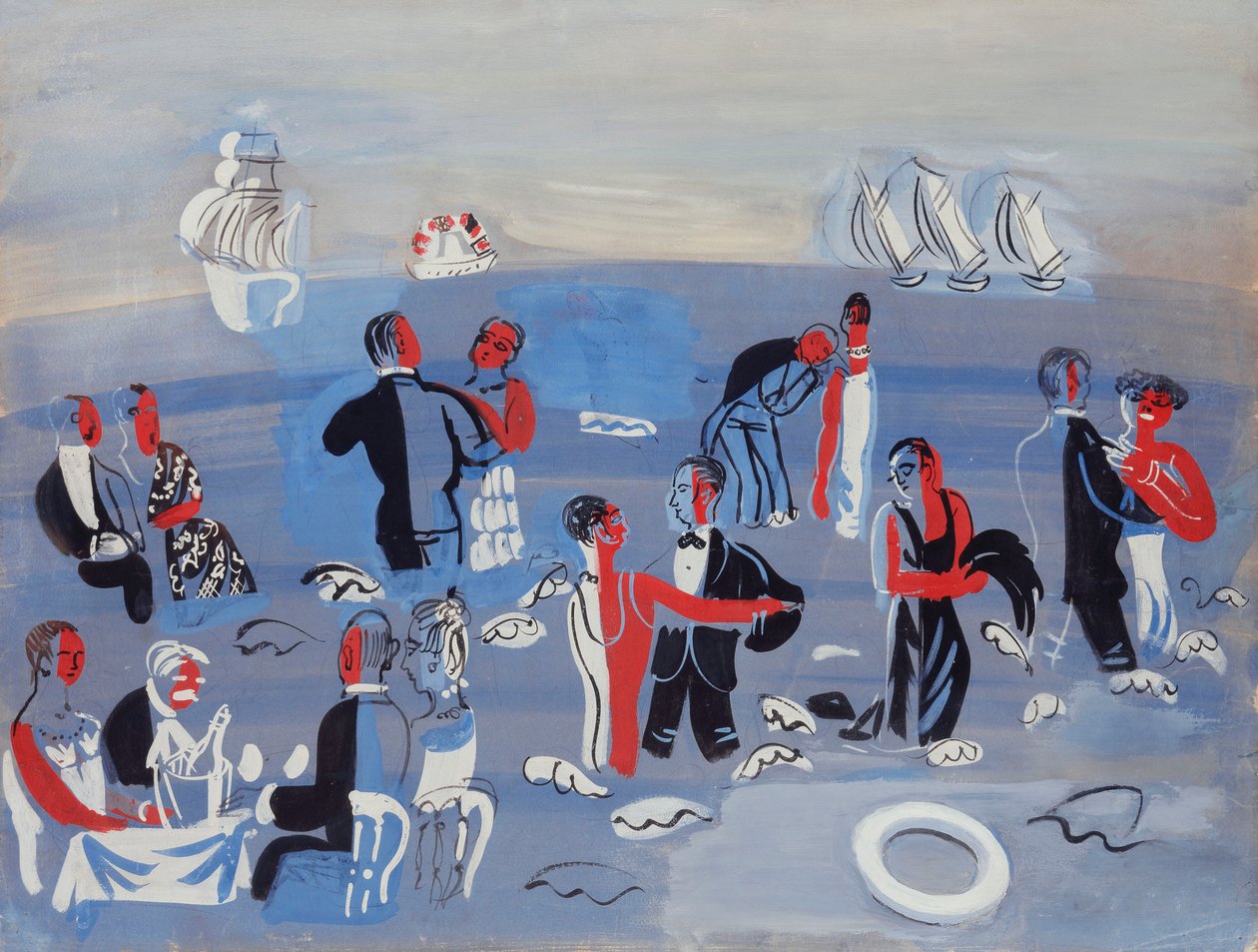 Vattenmottagning; mottagning Nautique av Raoul Dufy