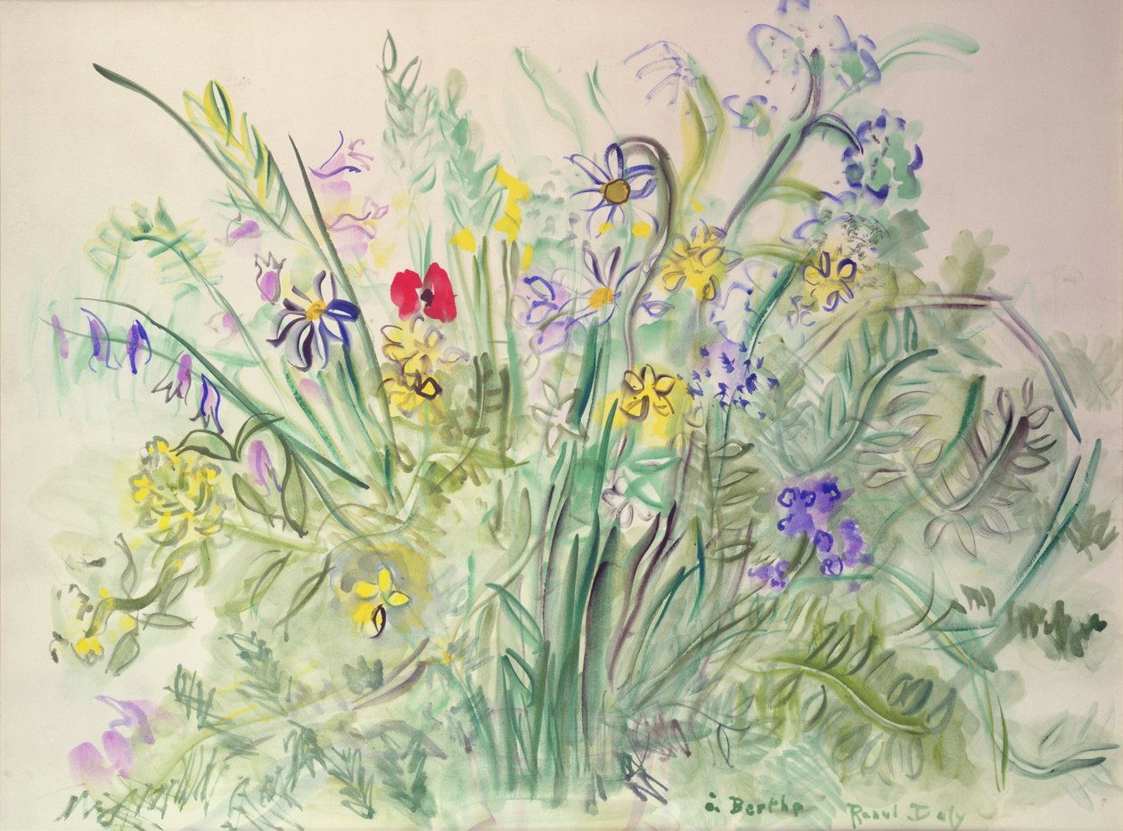 Vilda blommor (akvarell på papper) av Raoul Dufy