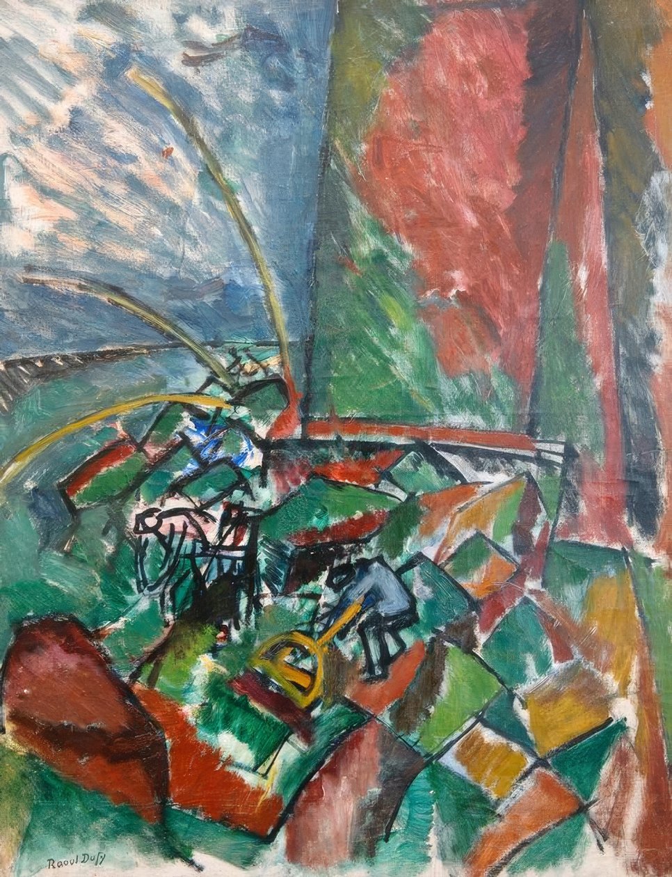 Med trålar vid bron i Le Havre av Raoul Dufy