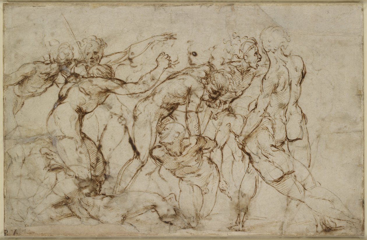 En strid av nakna krigare med fångar, WA1846.179 av Raffaello Sanzio Raphael