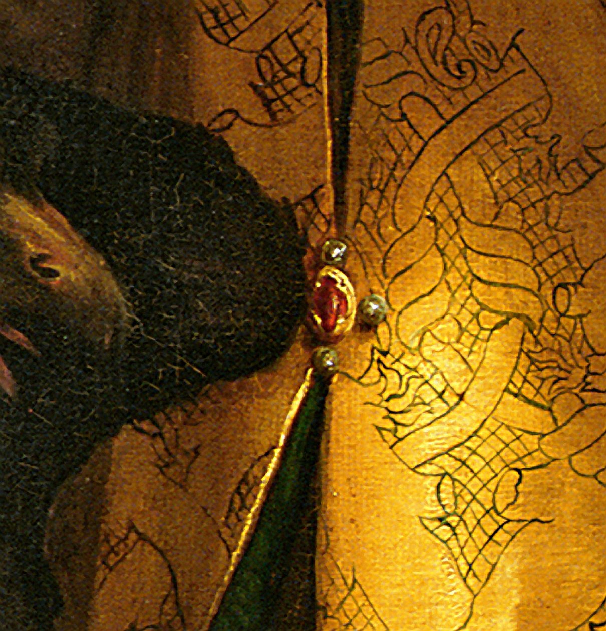Detalj av den heliga Cecilia omgiven av den helige Paulus, den helige Johannes evangelisten, den heliga Augustinus och Maria Magdalena, ca 1513 olja på panel av Raffaello Sanzio Raphael