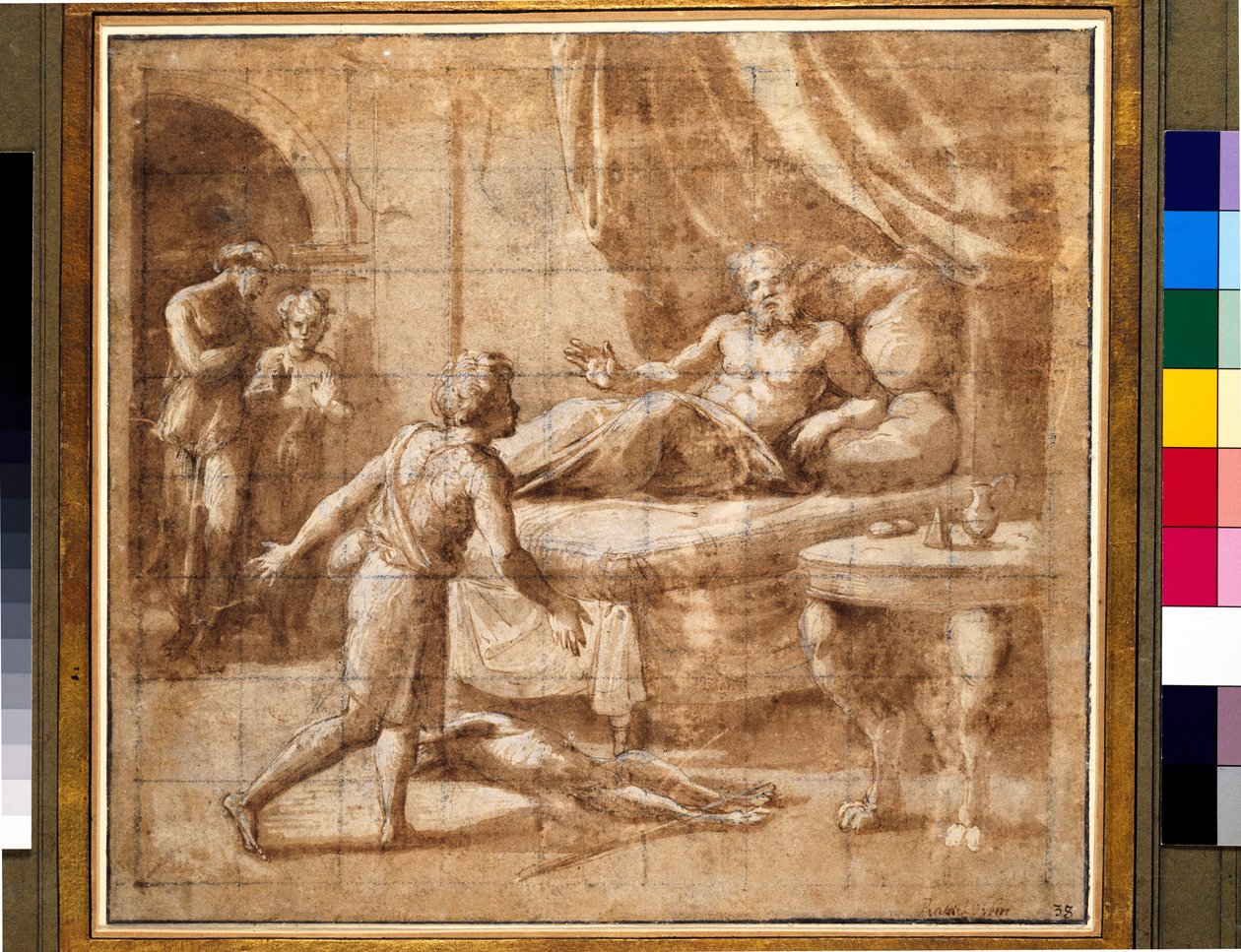 Esau hävdar Isaacs välsignelse (penna och bläck med gouache på papper) av Raffaello Sanzio Raphael