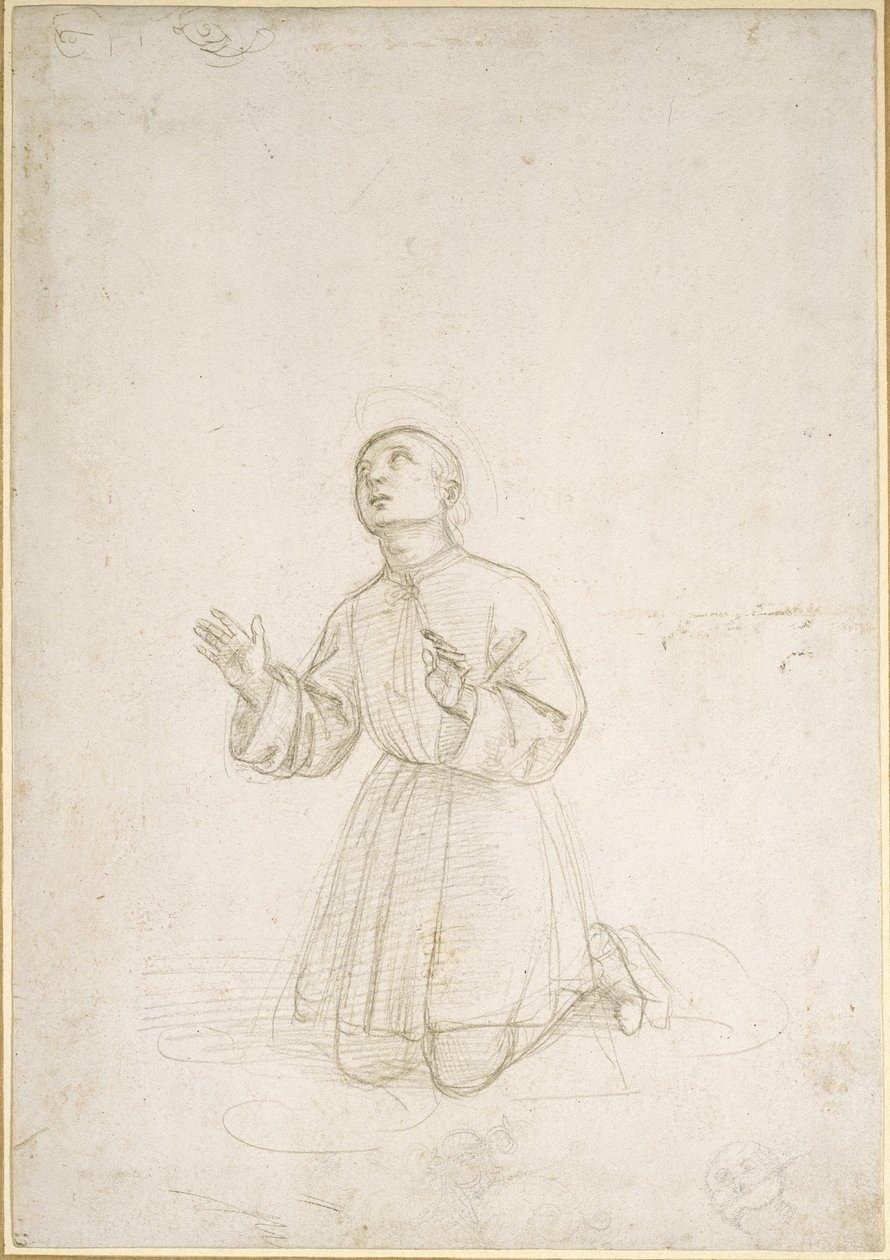 Knästående figur av en ungdom, WA1846.153 av Raffaello Sanzio Raphael