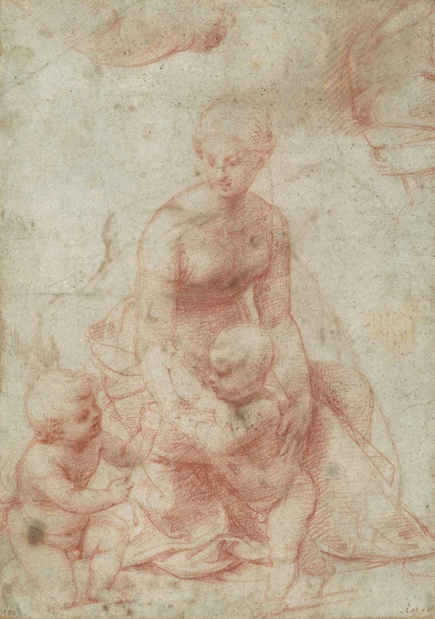 Madonna och barn med spädbarnet Johannes döparen, ca 1506-7 av Raffaello Sanzio Raphael