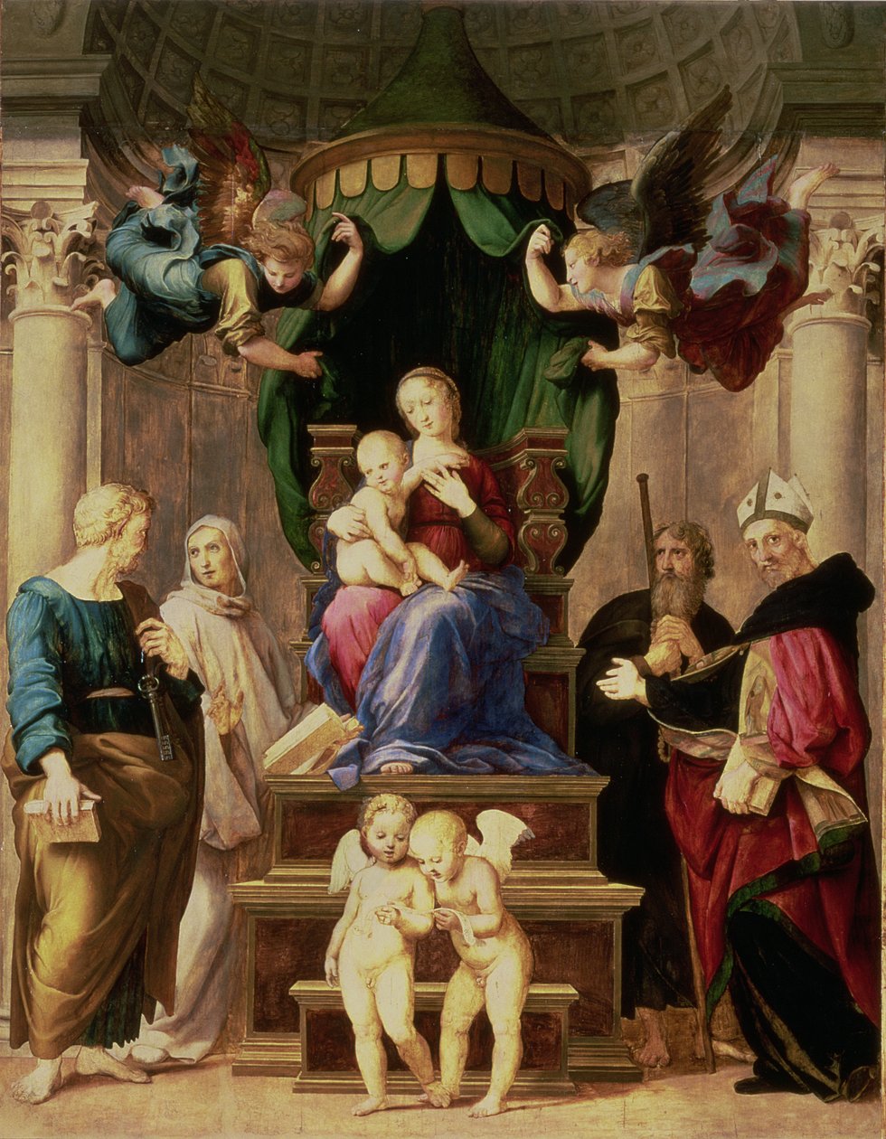 Madonna från Baldacchino (panel) av Raffaello Sanzio Raphael