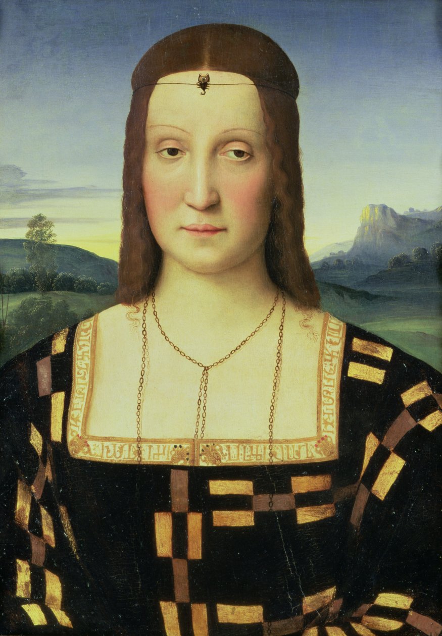 Porträtt av Elisabet Gonzaga, ca 1504 av Raffaello Sanzio Raphael