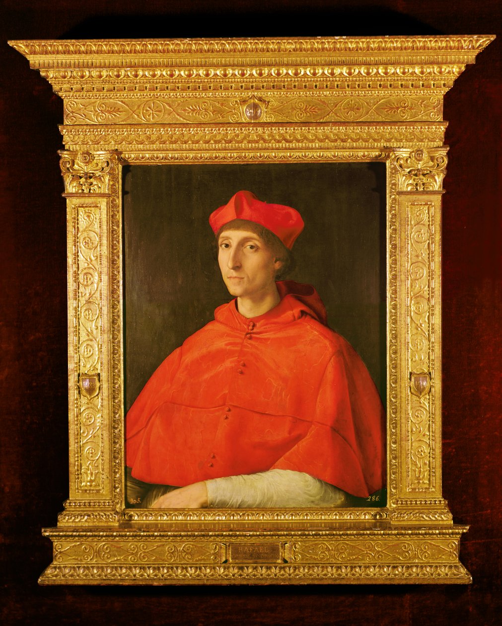 Porträtt av en kardinal, ca 1510 (olja på trä) av Raffaello Sanzio Raphael