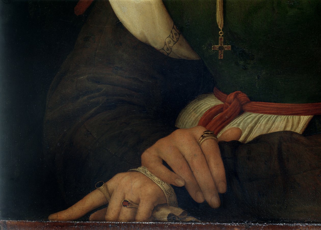 Porträtt av en kvinna (La Muta), 1507 (detalj) (se 21465, 205588) av Raffaello Sanzio Raphael