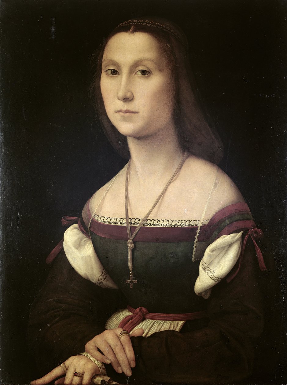 Porträtt av en kvinna (La Muta), 1507 (se 205588, 205589) av Raffaello Sanzio Raphael
