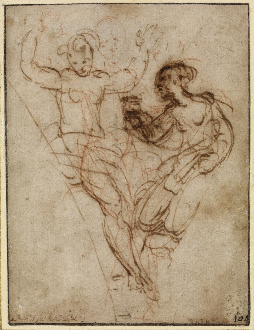 Psyche presenterar för Venus vasen av Proserpine, WA1846.286 av Raffaello Sanzio Raphael