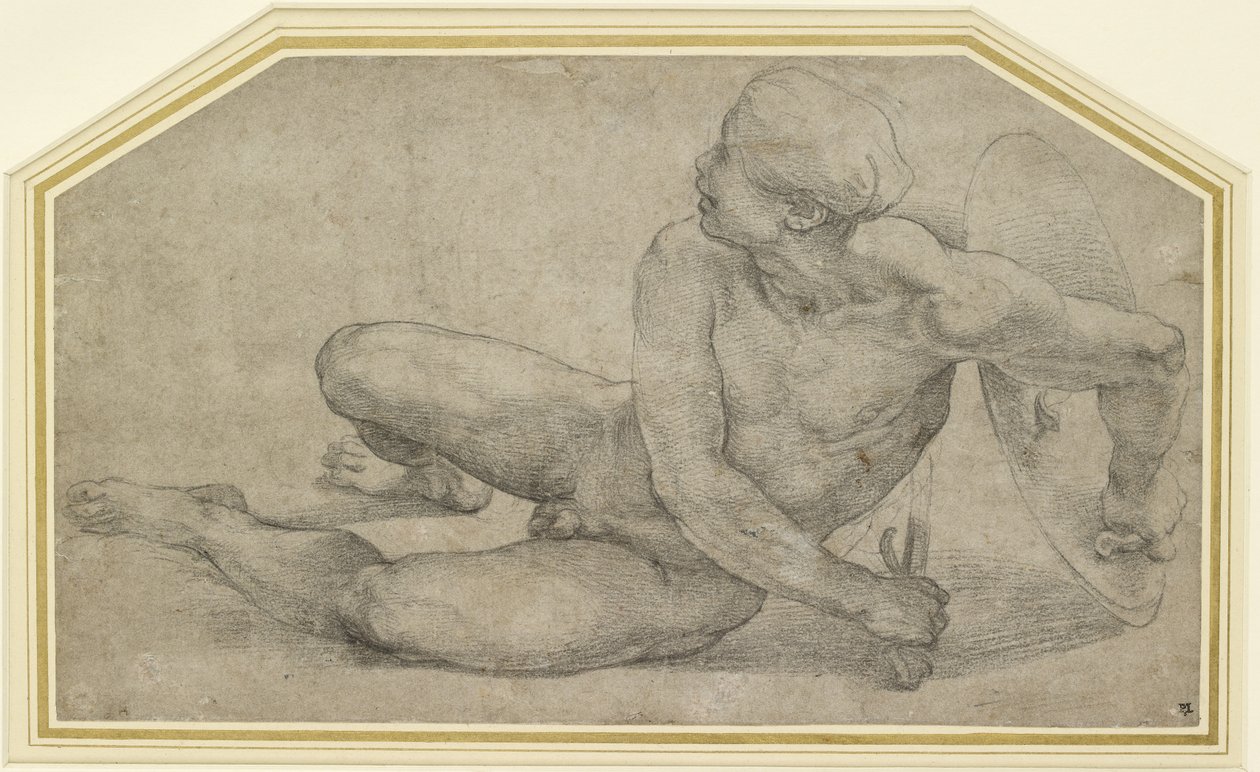 Liggande figur av en soldat, WA1846.201 av Raffaello Sanzio Raphael