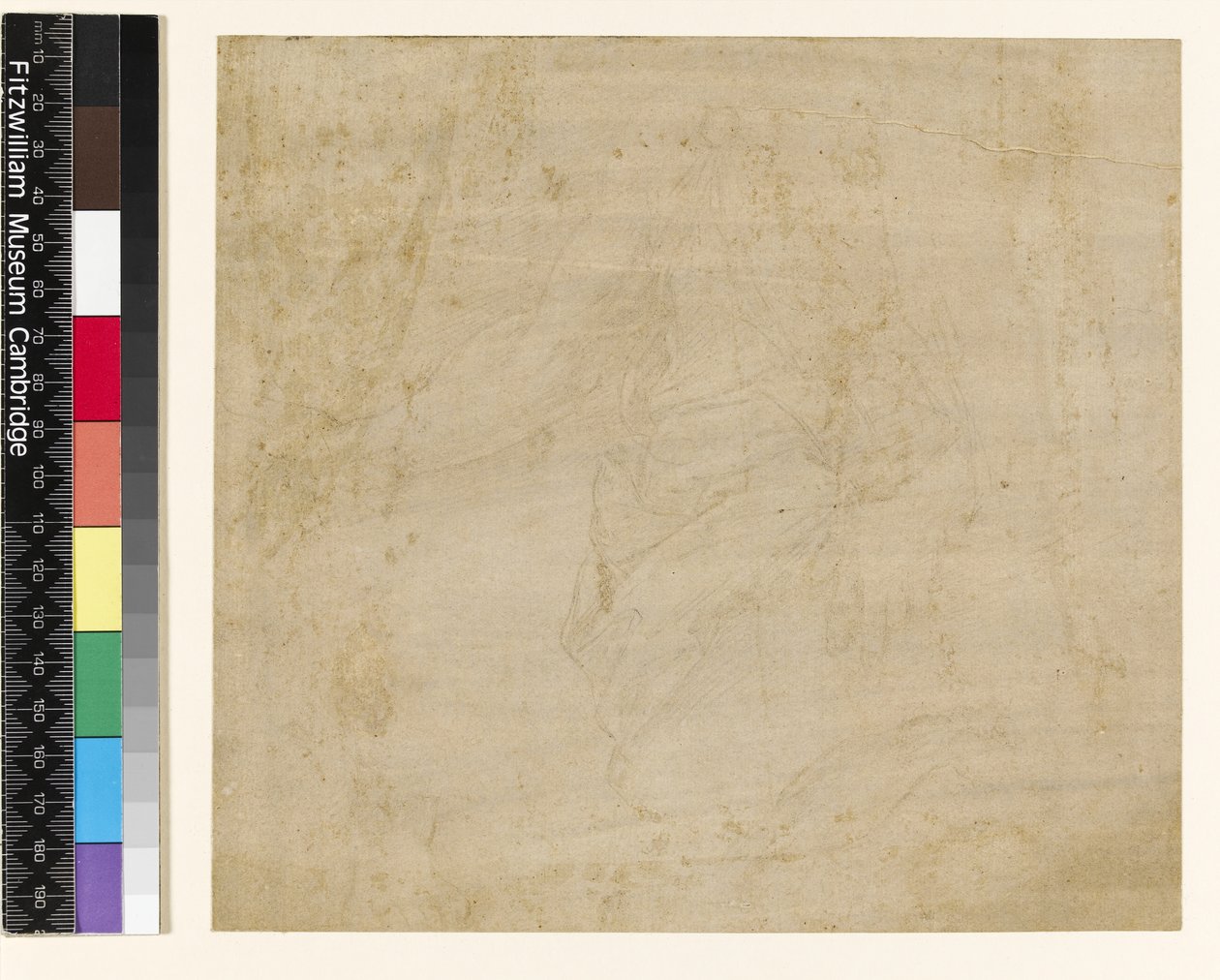 Studieark: draperi med bar arm och en separat studie av en fot av Raffaello Sanzio Raphael