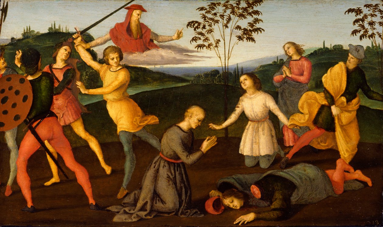 St. Jerome Punishing the Heretic Sabinian av Raffaello Sanzio Raphael