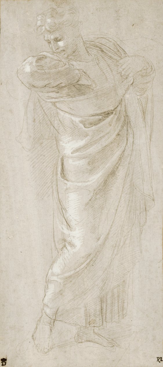 St. Paul river sina kläder, 1515-1516 (metallspets och vit kroppsfärg på papper) av Raffaello Sanzio Raphael