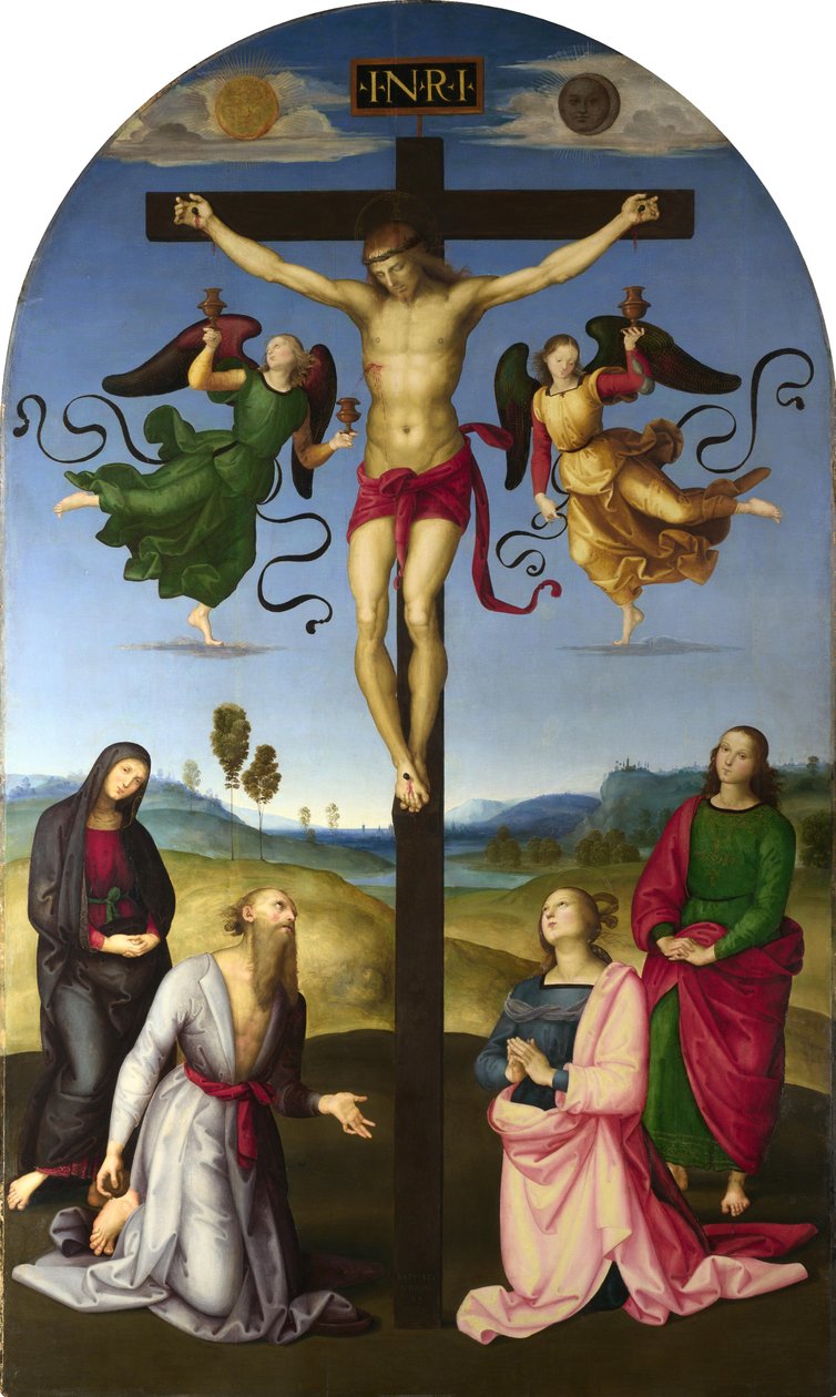The Crucified Christ with the Virgin Mary, Saints and Angels (The Mond Crucifixion) av Raffaello Sanzio Raphael
