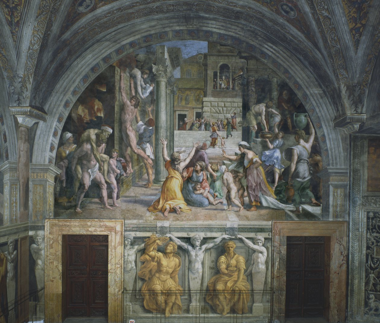 Branden i Borgo, Rummet för branden i Borgo, 1514 av Raffaello Sanzio Raphael