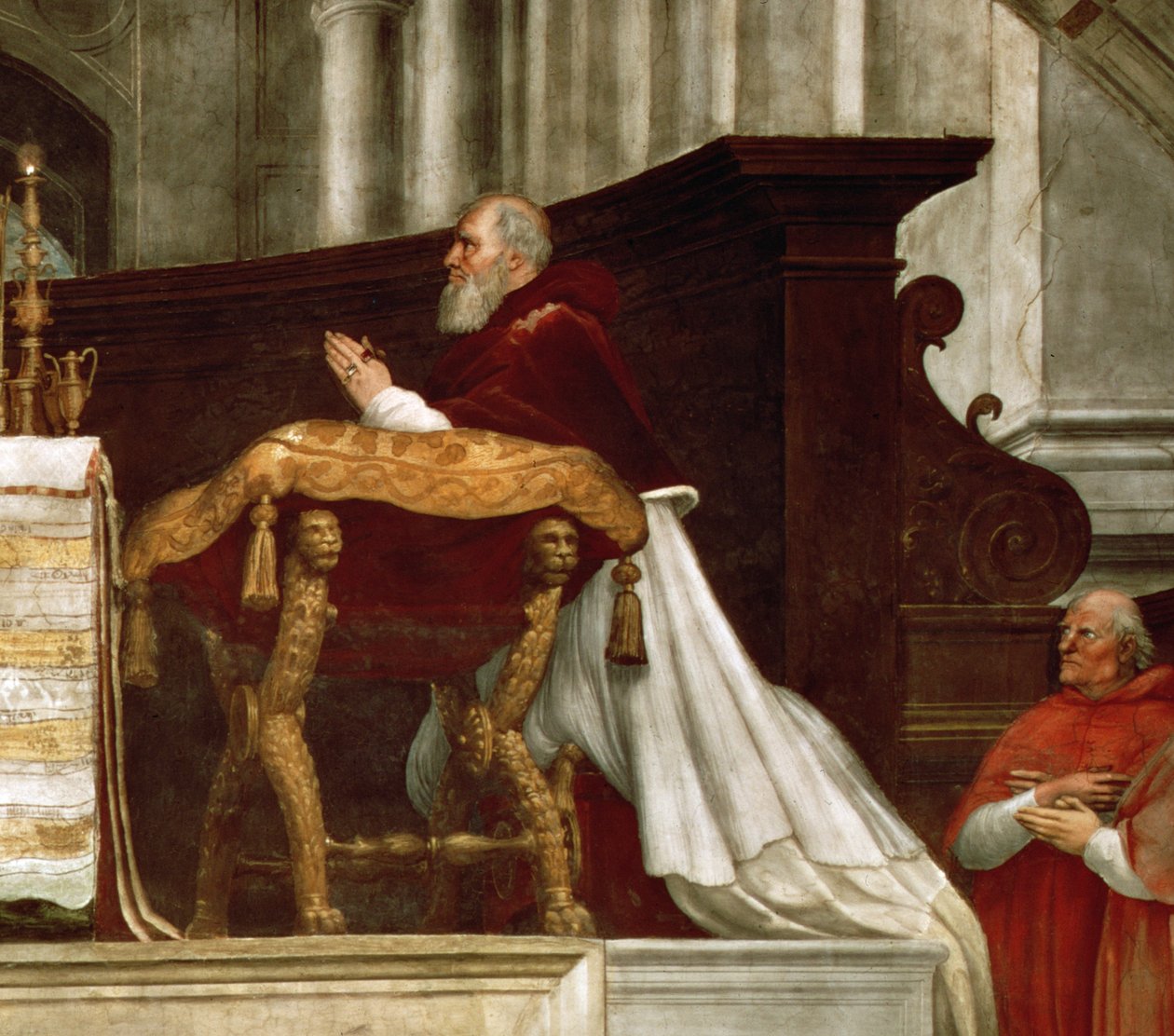 Mässan i Bolsena, från Stanza dellEliodor, 1511-14 Fresko detalj av 30259 av Raffaello Sanzio Raphael