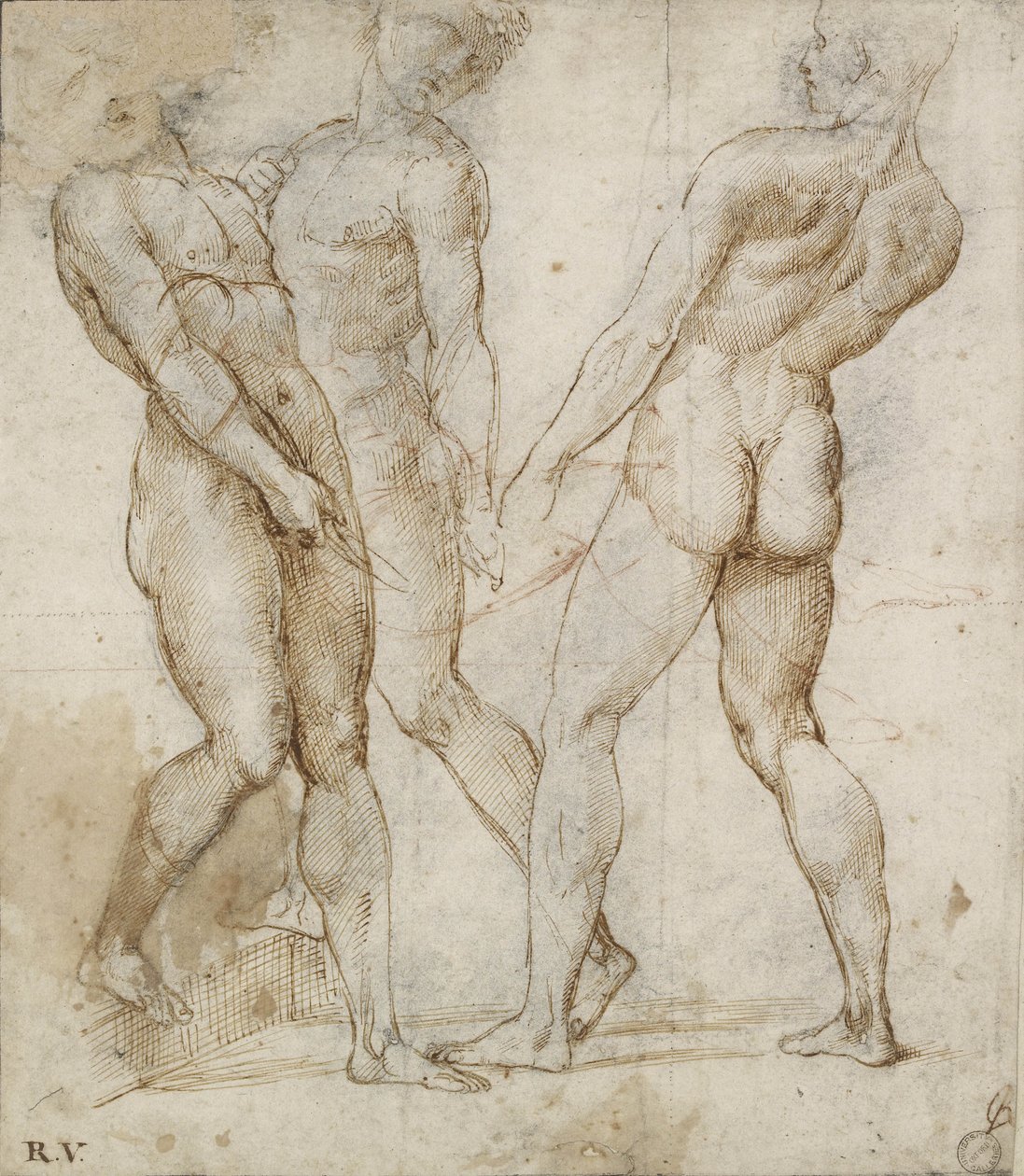Tre nakenbärare av Raffaello Sanzio Raphael