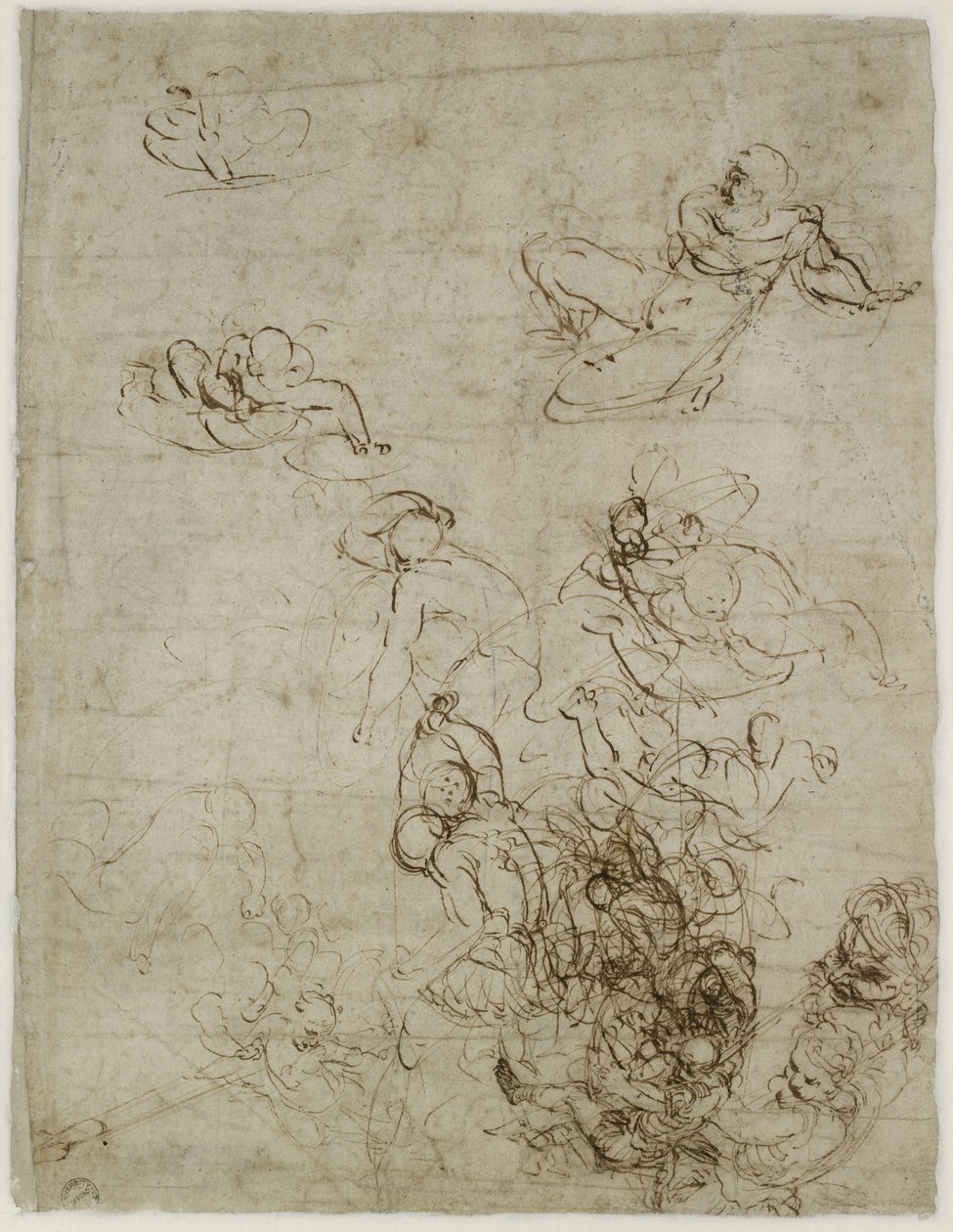 Verso: Studies for a Resurrection, WA1846.200 av Raffaello Sanzio Raphael