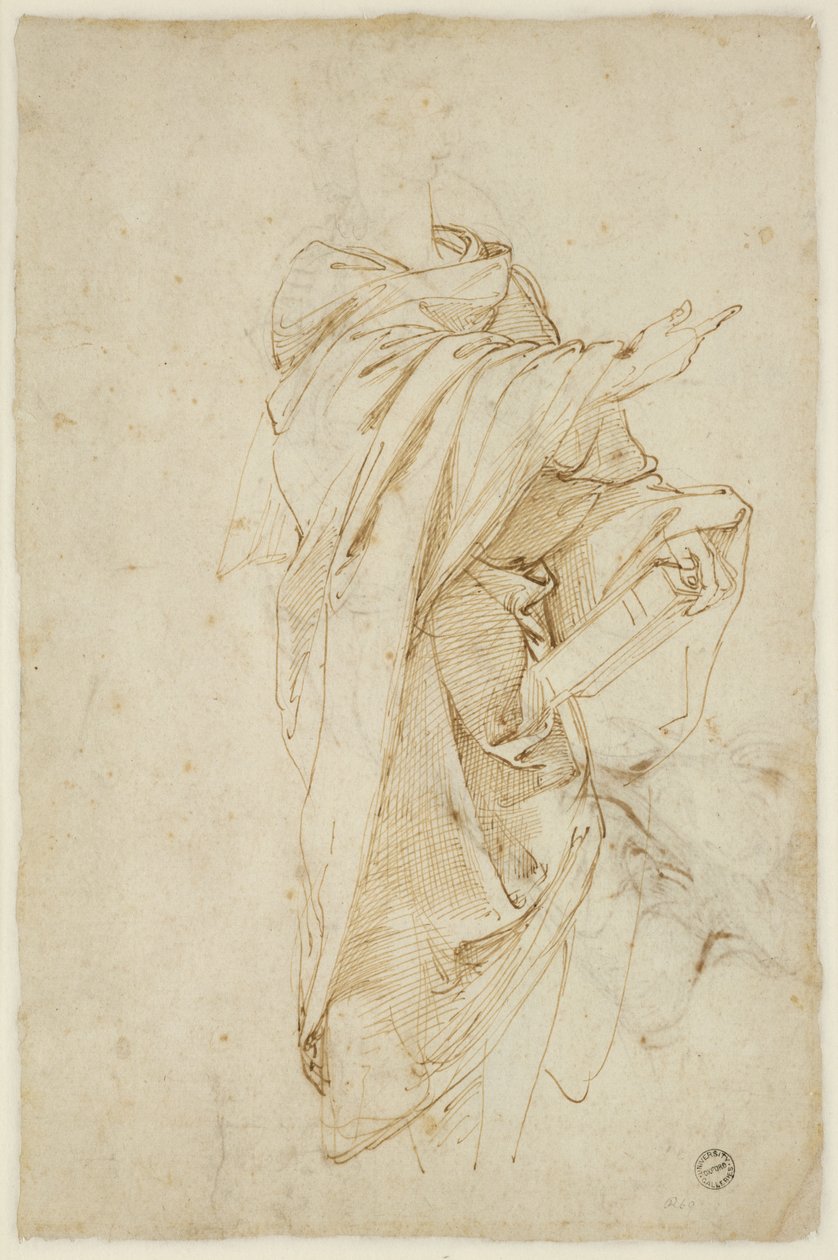 Verso: Studie för figuren Virgil, WA1846.182 av Raffaello Sanzio Raphael