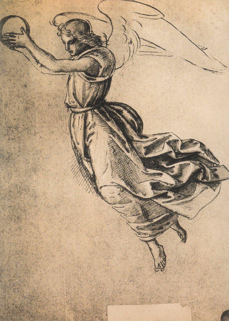En ängel; teckning av Rafael. Gallerie dellAccademia, Venedig av Raffaello Sanzio Raphael