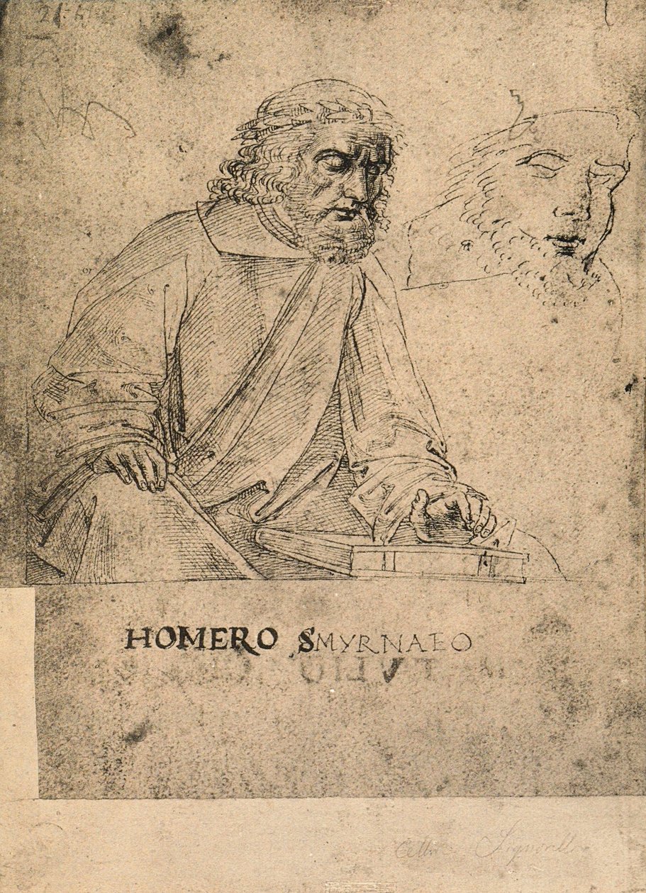 Homer; teckning av Raphael. Gallerie dellAccademia, Venedig av Raffaello Sanzio Raphael