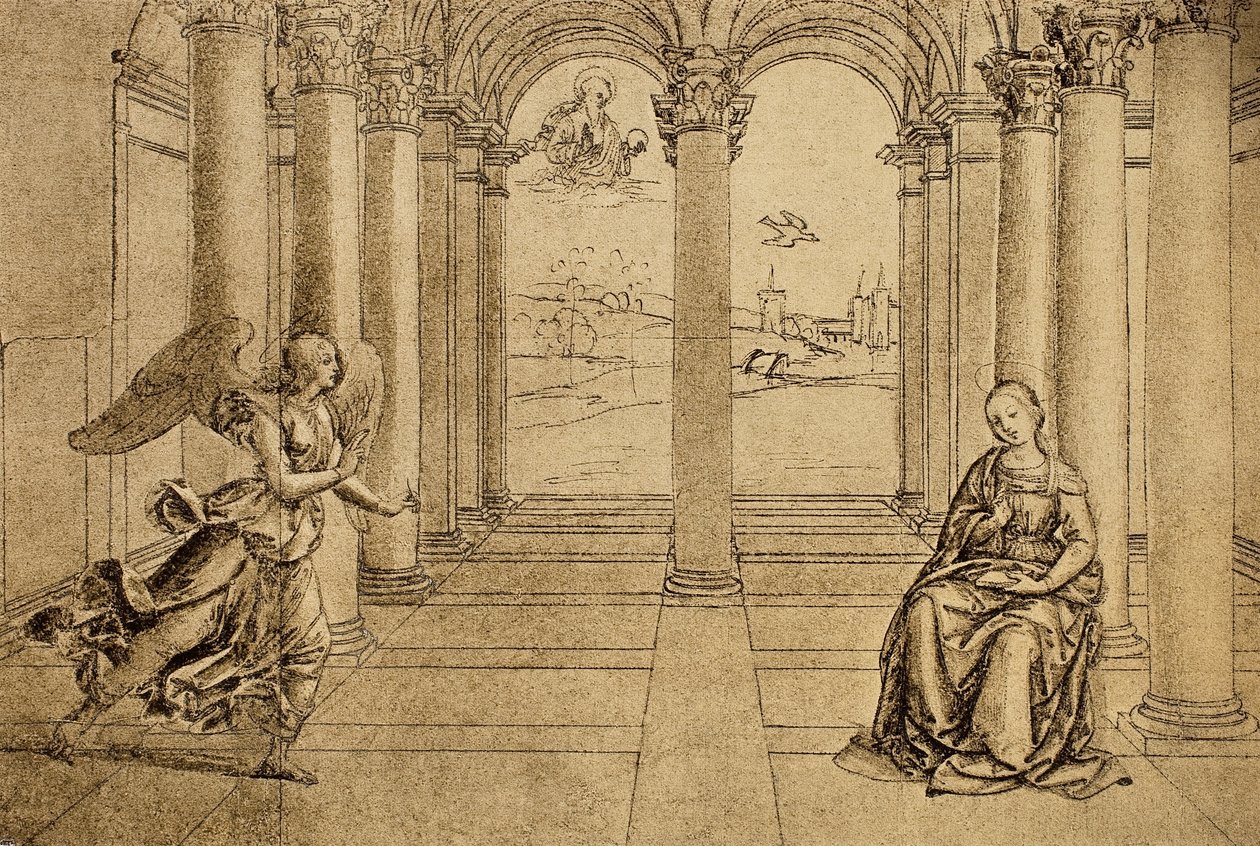 Bebådelsen; teckning av Raphael. Louvren, Paris av Raffaello Sanzio Raphael