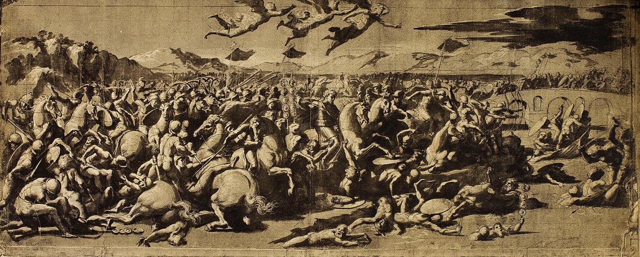 Slaget vid Konstantin; teckning av Raphael. Louvren, Paris av Raffaello Sanzio Raphael