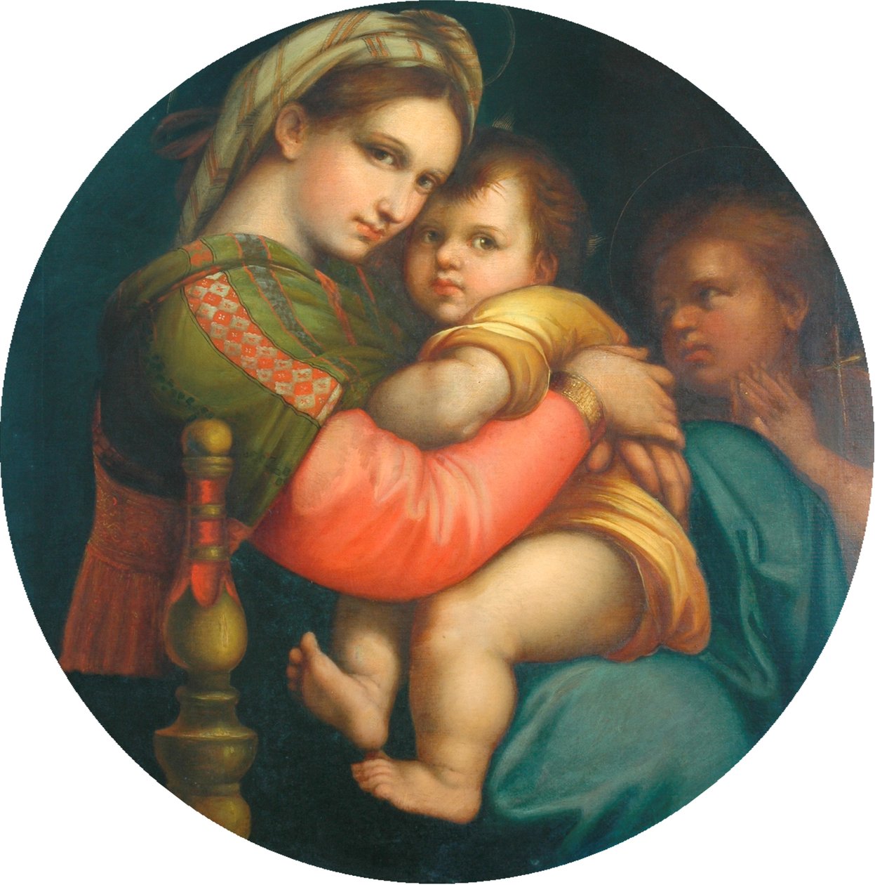 Kopia av Madonna and Child (Madonna della Sedia) av after Raphael