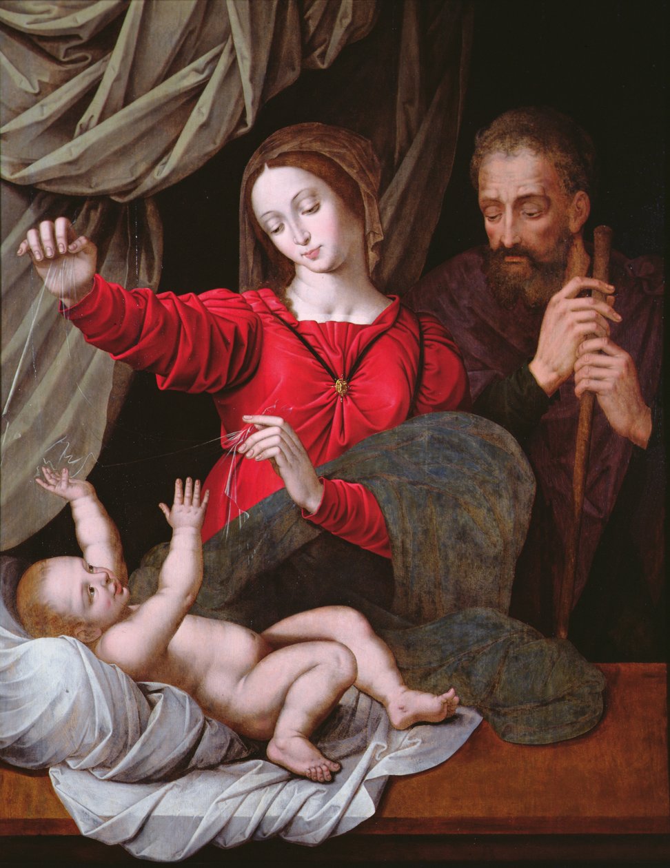 The Madonna of Loreto (kopia - original i Musee Conde, Chantilly, se 71593) (panel) av after Raphael
