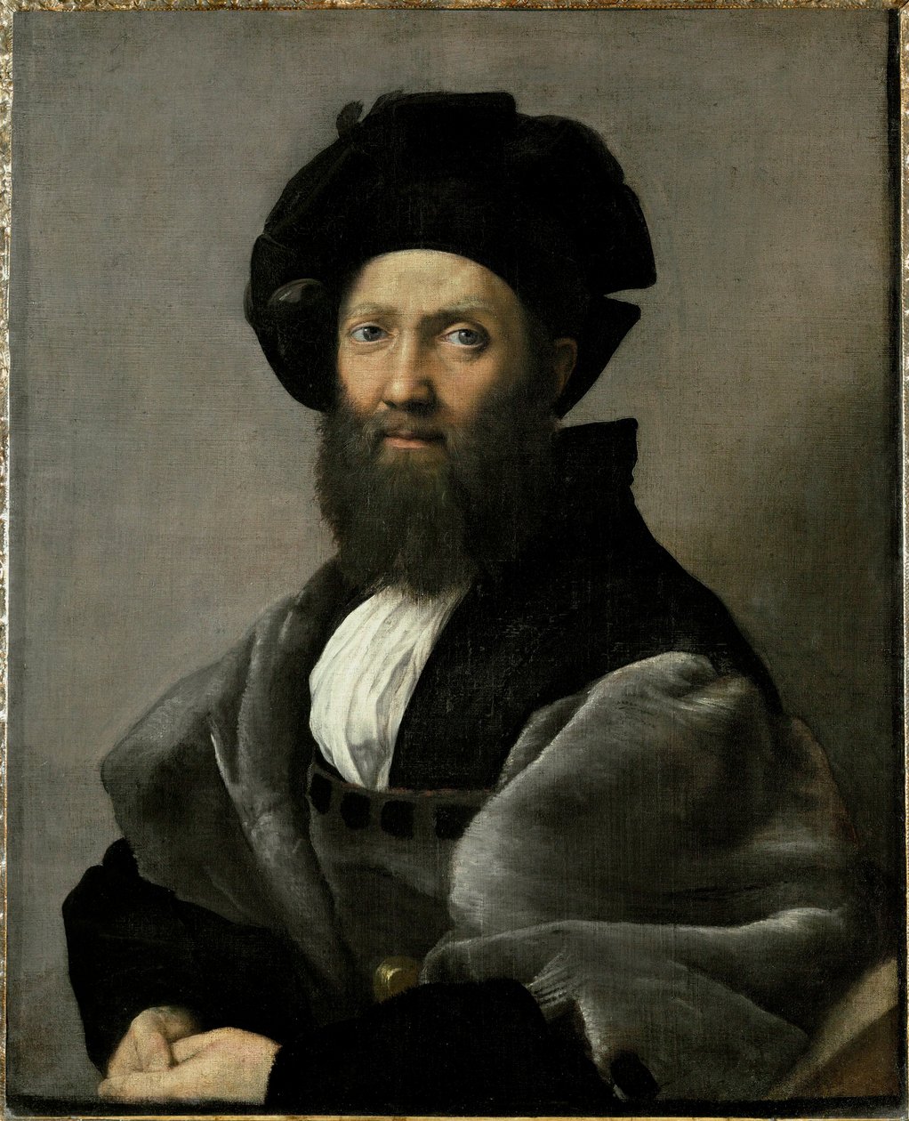 Greve Baldassare Castiglione, författare till "Il Cortegiano" ... av Raphael (1483 1520)