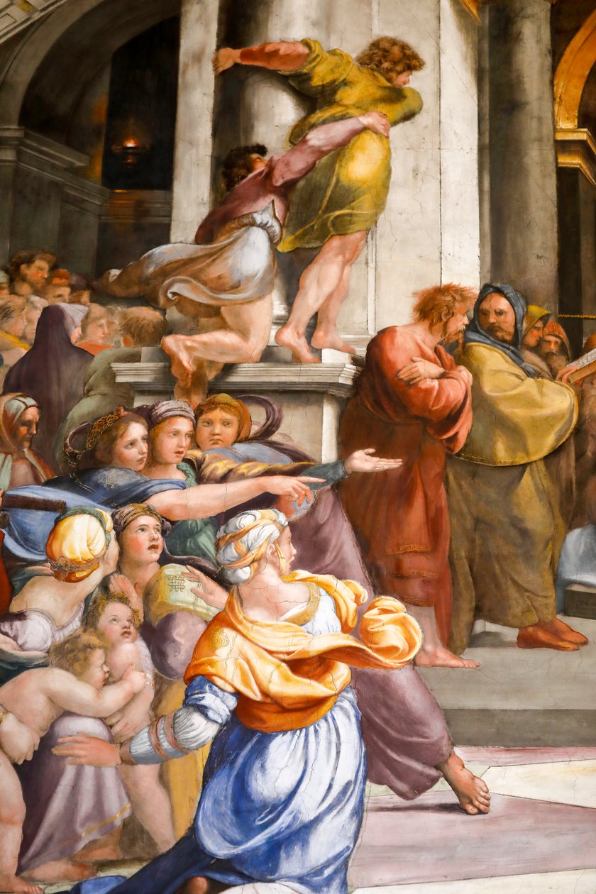 Utvisning av Heliodorus från templet, detalj. 1511-1512 (fresk) av Raphael