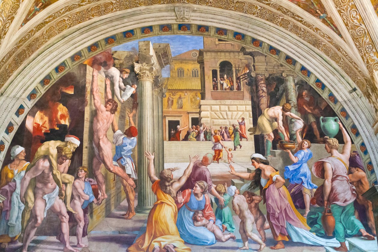 Branden i borgo av Raphael (1483 1520)