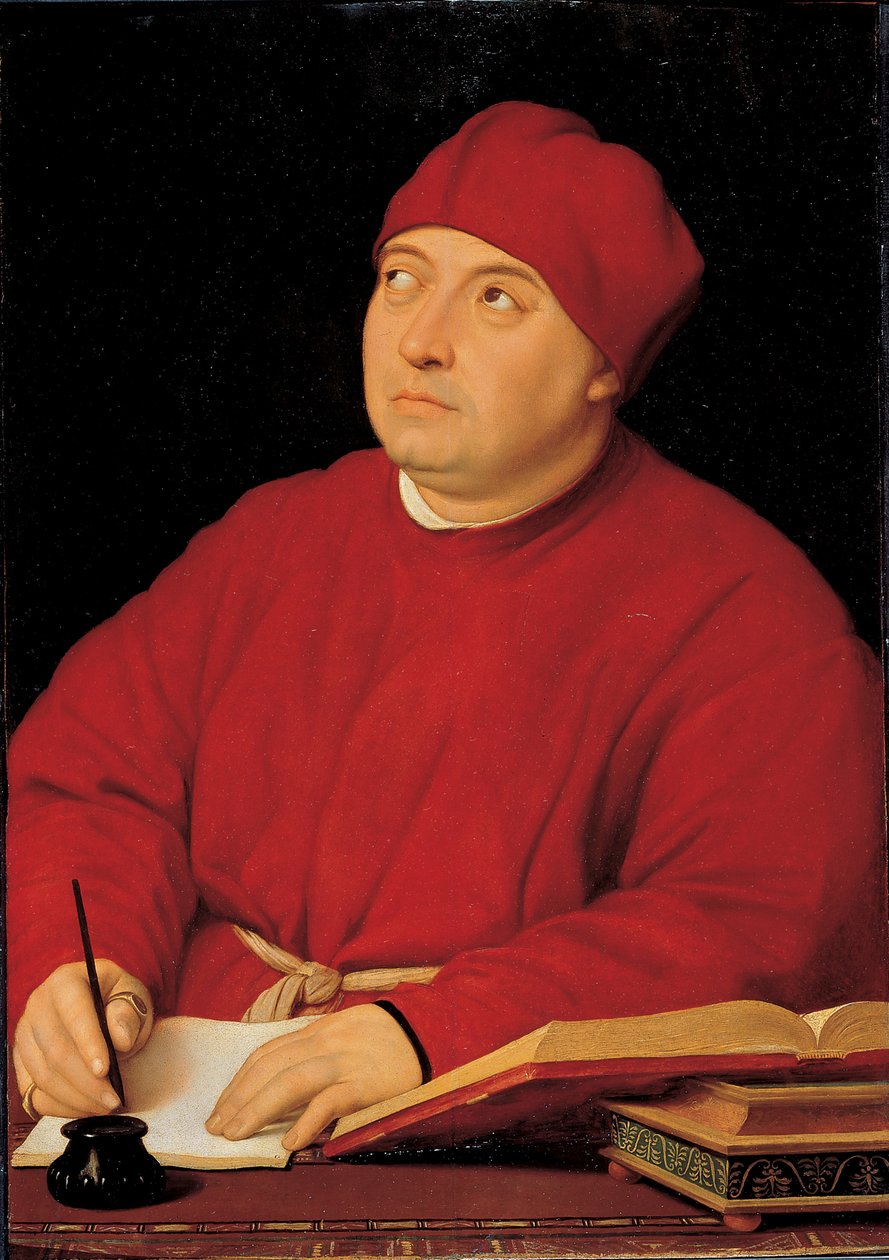 porträtt av kardinal Tommaso Inghirami (olja på trä) av Raphael (1483 1520) (& studio)