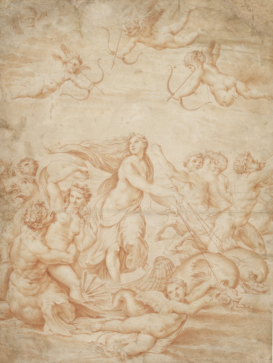 Galateas triumf av after Raphael