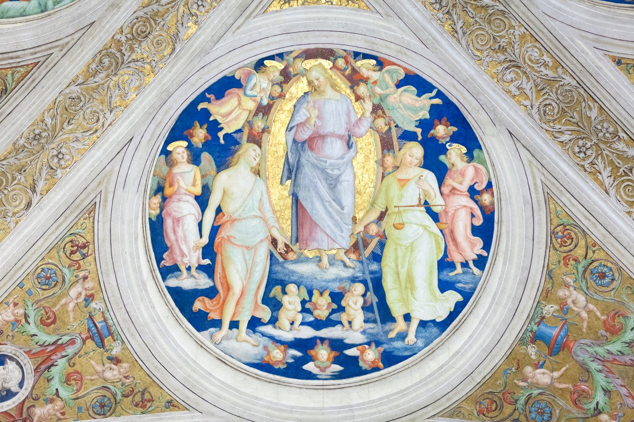 Kristus mellan barmhärtighet och rättvisa av Raphael (1483 1520)