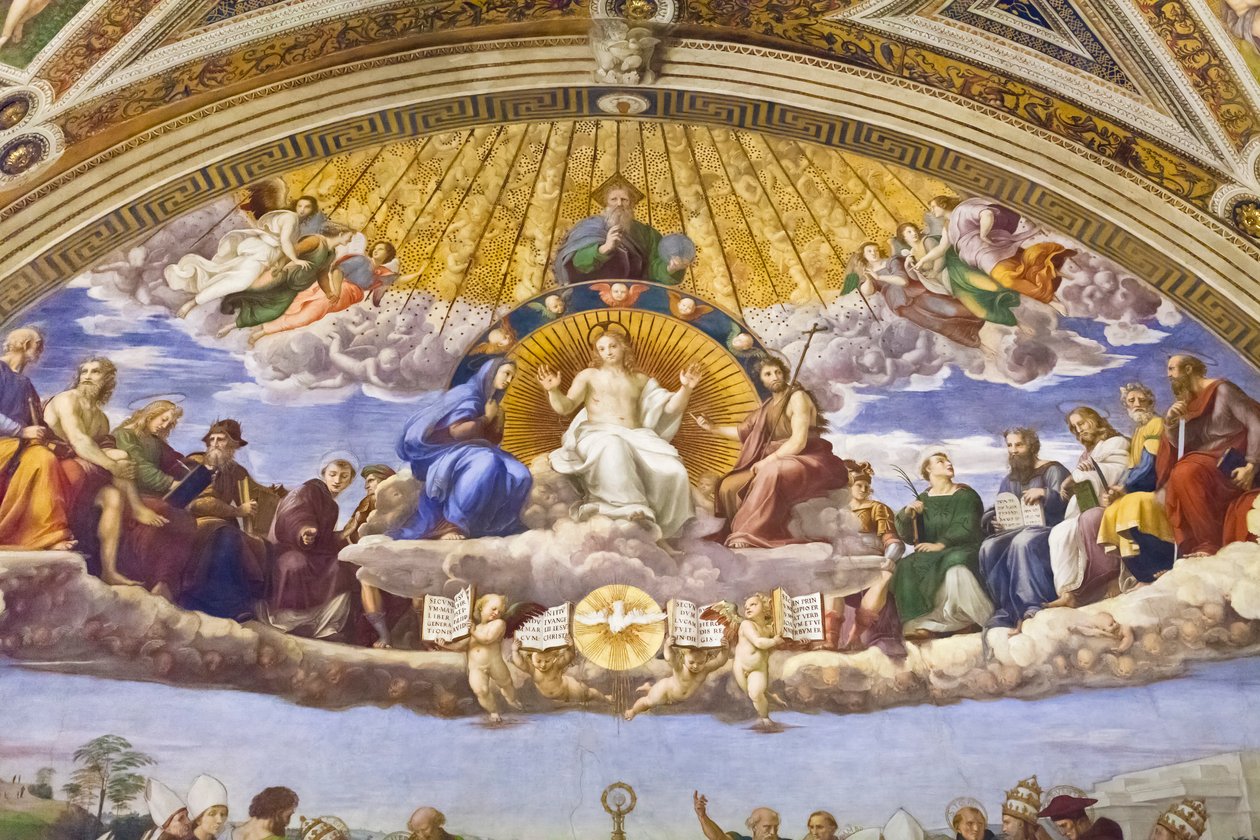 Disputation av det heliga sakramentet, detalj, ca 1501-1520 (fresk) av Raphael (1483 1520)