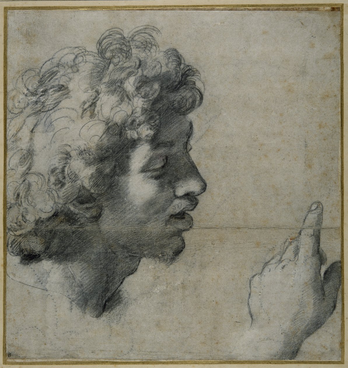 Huvud- och handstudie av Raphael
