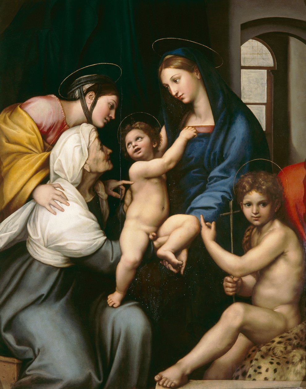 Madonna of the Cloth, ca 1514 (olja på panel) av Raphael