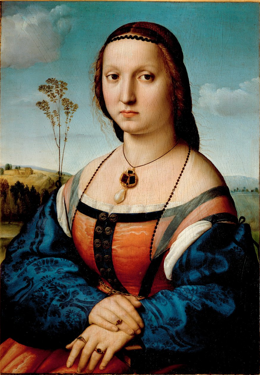 Porträtt av Maddalena Doni Målning av Raffaello Sanzio dit Raphael (1483-1520) 1506 sön 63x45 cm Florens, Palazzo Pitti, Galleria Palatina av Raphael