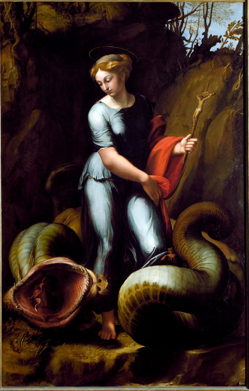 Saint Margaret (olja på duk, ca 1520) av Raphael