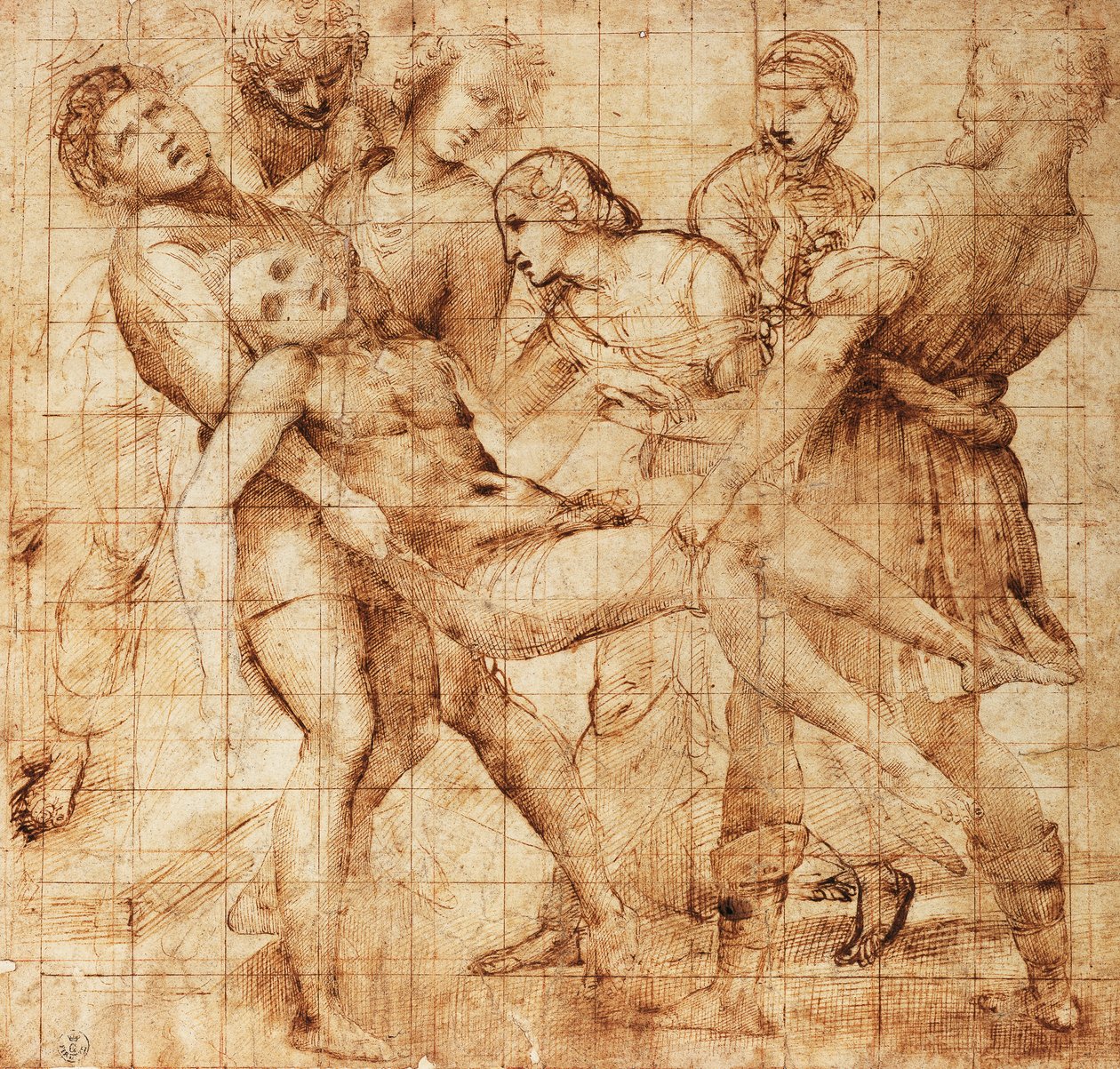 Studie för deponering av Pala Baglioni (altartavla) av Raphael (1483 1520)