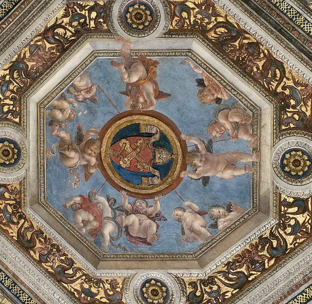 Tak. Fresk i Stanza della Segnatura, ca 1510-1511. av Raphael